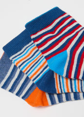Ovs Five-Pair Pack Short Socks With Stripes And Race Car
