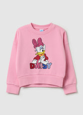 Ovs Cotton Sweatshirt With Diamantés And Daisy Duck Print