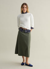 Ovs Ribbed Pullover With Cable-Knit Design