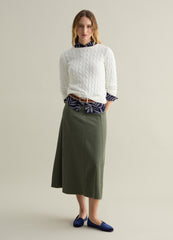 Ovs Ribbed Pullover With Cable-Knit Design