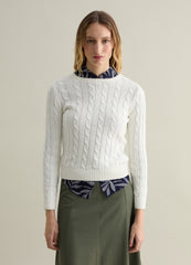 Ovs Ribbed Pullover With Cable-Knit Design