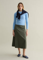 Ovs Ribbed Pullover With Cable-Knit Design