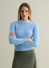 Ovs Ribbed Pullover With Cable-Knit Design