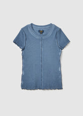 Ovs Ribbed T-Shirt With Acid-Wash Effect
