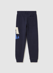 Ovs Fleece Joggers With Drawstring And Print