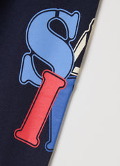 Ovs Fleece Joggers With Drawstring And Print