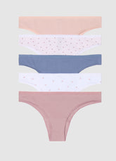 Ovs Five-Pack Brazilian-Cut Briefs In Stretch Cotton With Print