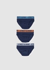 Ovs Three-Pack Stretch Cotton Briefs With Wording