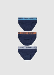 Ovs Three-Pack Stretch Cotton Briefs With Wording