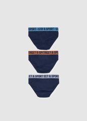 Ovs Three-Pack Stretch Cotton Briefs With Wording
