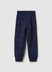 Ovs Cotton Joggers With Elasticated Trims And Print