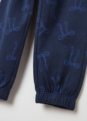 Ovs Cotton Joggers With Elasticated Trims And Print