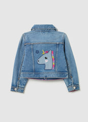 Ovs Denim Jacket With Unicorn Patch