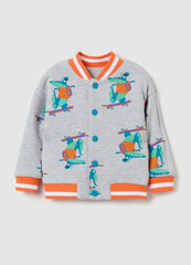 Ovs Reversible Sweatshirt With Skater Crocodile Print