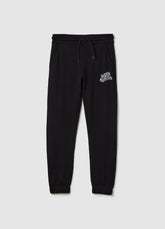 Ovs Joggers With Drawstring And ''Step Aside'' Print