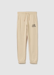 Ovs Joggers With Drawstring And ''Step Aside'' Print