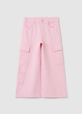 Ovs Wide-Leg Cargo Trousers In Twill