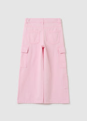 Ovs Wide-Leg Cargo Trousers In Twill