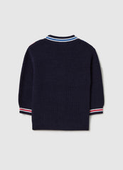 Ovs Striped Cardigan With V Neck