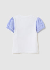 Ovs T-Shirt With Striped Sleeves And Donald And Daisy Duck Print