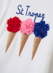 Ovs ''St. Tropez'' T-Shirt With Ice Cream Print And Appliqués