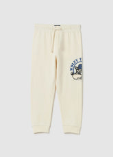 Ovs Fleece Joggers With Drawstring And Print