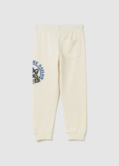 Ovs Fleece Joggers With Drawstring And Print
