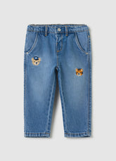 Ovs Cotton Jeans With Pockets And Embroidery
