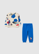 Ovs Cotton Jogging Set With Batman And Superman Print
