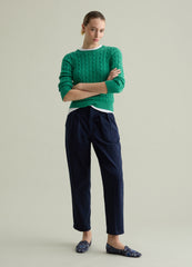 Ovs Ribbed Pullover With Cable-Knit Design