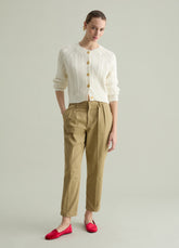 Ovs Cotton Cardigan With Cable-Knit Weave