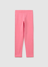 Ovs Stretch Cotton Leggings With Diamanté Motif