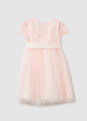 Ovs Tulle Dress With Floral Applications