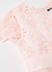 Ovs Tulle Dress With Floral Applications