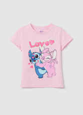 Ovs Cotton T-Shirt With Angel & Stitch Print