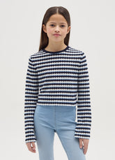 Ovs Long-Sleeved Jersey T-Shirt With Stripe Design