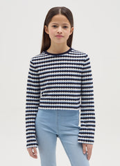 Ovs Long-Sleeved Jersey T-Shirt With Stripe Design