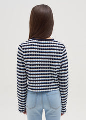 Ovs Long-Sleeved Jersey T-Shirt With Stripe Design