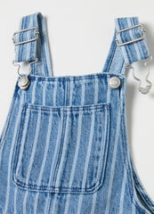 Ovs Denim Dungarees With Striped Pattern