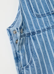 Ovs Denim Dungarees With Striped Pattern