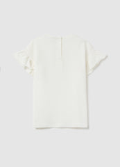 Ovs T-Shirt With Flounce And Flower Application