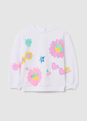 Ovs Sweatshirt With Diamantã©S And Flowers With Sunglasses Print