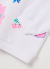 Ovs Sweatshirt With Diamantã©S And Flowers With Sunglasses Print