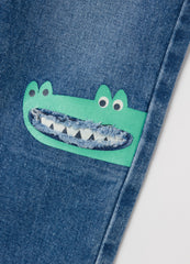 Ovs Five-Pocket Jeans With Crocodiles Print
