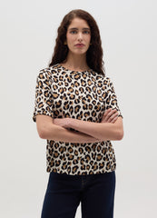 Ovs Short Sleeve Leopard Print T-Shirt