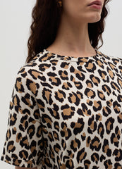 Ovs Short Sleeve Leopard Print T-Shirt