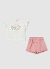 Ovs Stretch Cotton T-Shirt And Shorts Set
