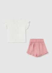 Ovs Stretch Cotton T-Shirt And Shorts Set