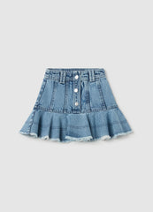 Ovs Denim Miniskirt With Flounce