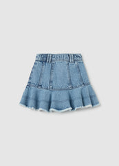 Ovs Denim Miniskirt With Flounce